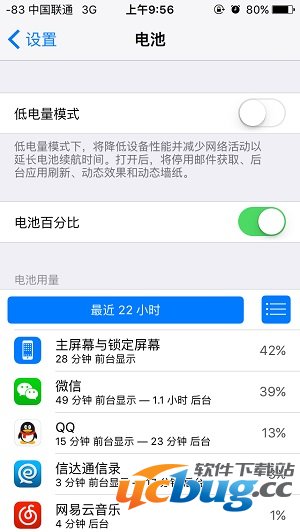 ios9怎么开启低电量模式-电池用量信息